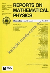 Reports on Mathematical Physics 81/3 2018 Kraj